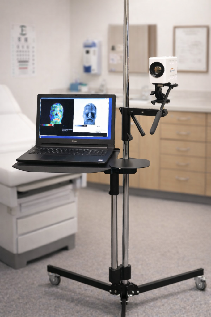 Dual pole stand for medical thermography systems